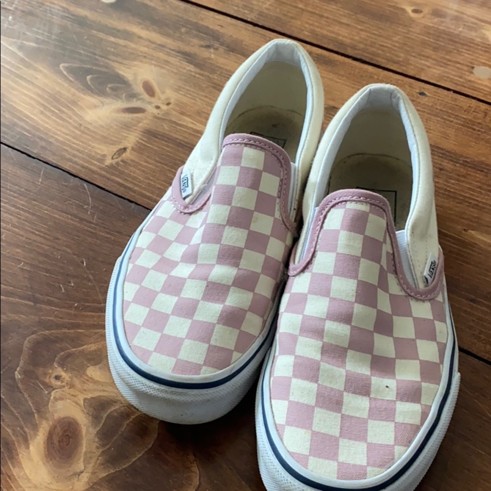 Pink checkered vans